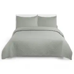 GENERICO - Cobertor De Verano King 25 Plazas Unicolor Quilt Poliester Gris