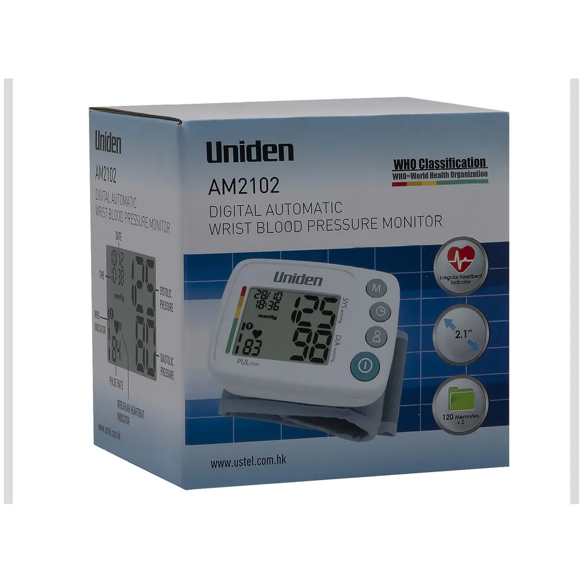 UNIDEN - Medidor Presión Arterial Uniden Muñeca AM-2102