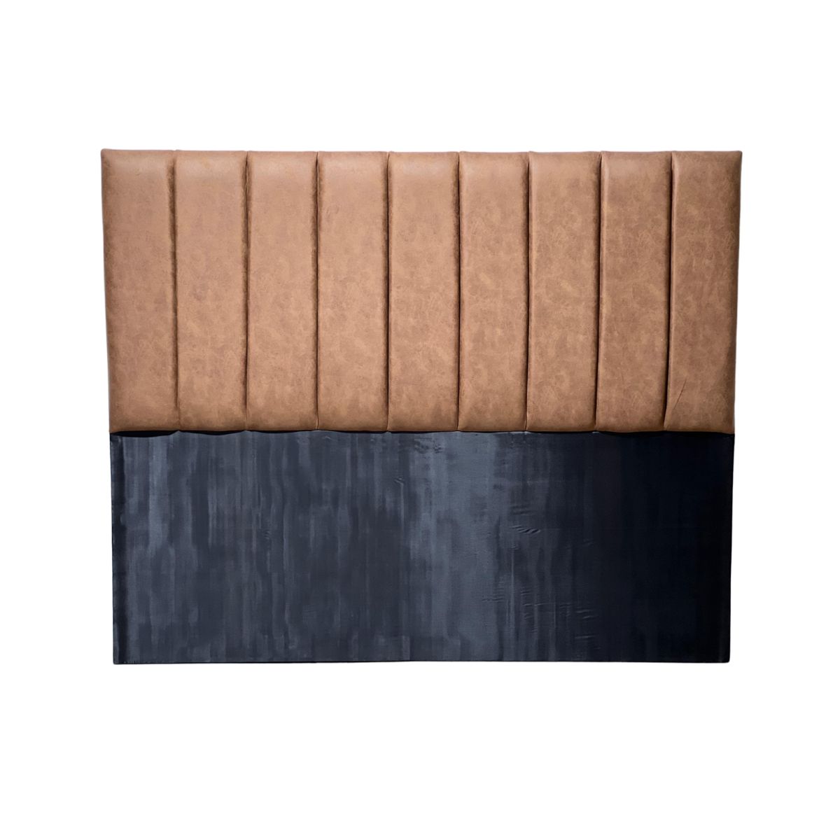 DULCES SUEÑOS - Respaldo King A Piso Premium ECO CUERO CAFE MODULAR LINEAL