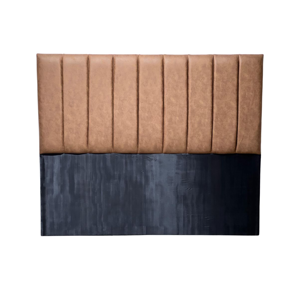 DULCES SUEÑOS - Respaldo King A Piso Premium ECO CUERO CAFE MODULAR LINEAL
