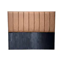 DULCES SUEÑOS - Respaldo King A Piso Premium ECO CUERO CAFE MODULAR LINEAL