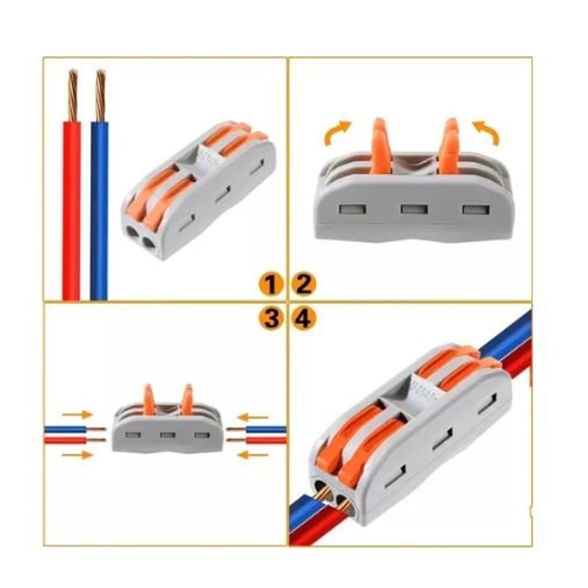 GENERICO - Conector  Universal Rapido Bornera Universal 2 a 2 . 2 UNIDADES
