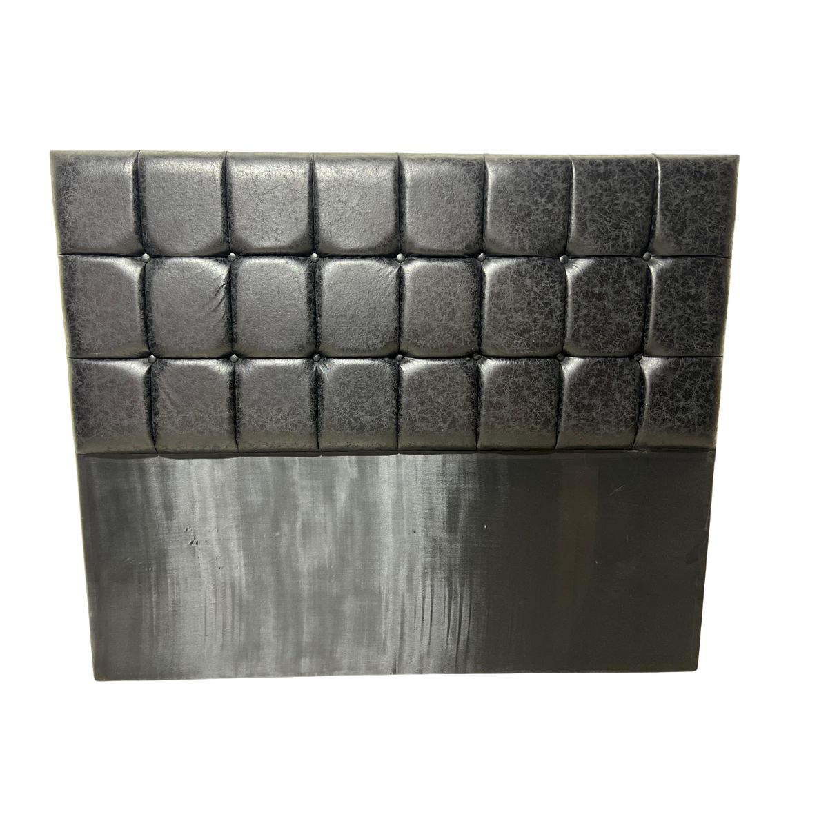 DULCES SUEÑOS - Respaldo King A Piso Premium Eco Cuero Negro Rombo