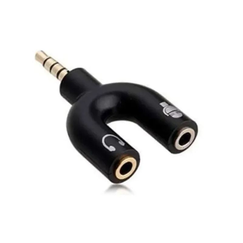GENERICO - Adaptador Plug 3.5 mm Macho A 2 3.5 mm Mic/aud Hembra . 2 UNIDADES