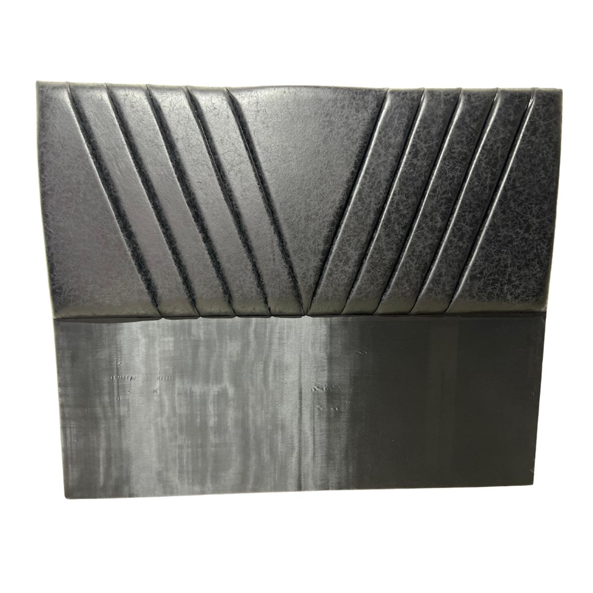 DULCES SUEÑOS - Respaldo King A Piso Premium ECO CUERO NEGRO MODULAR EN V