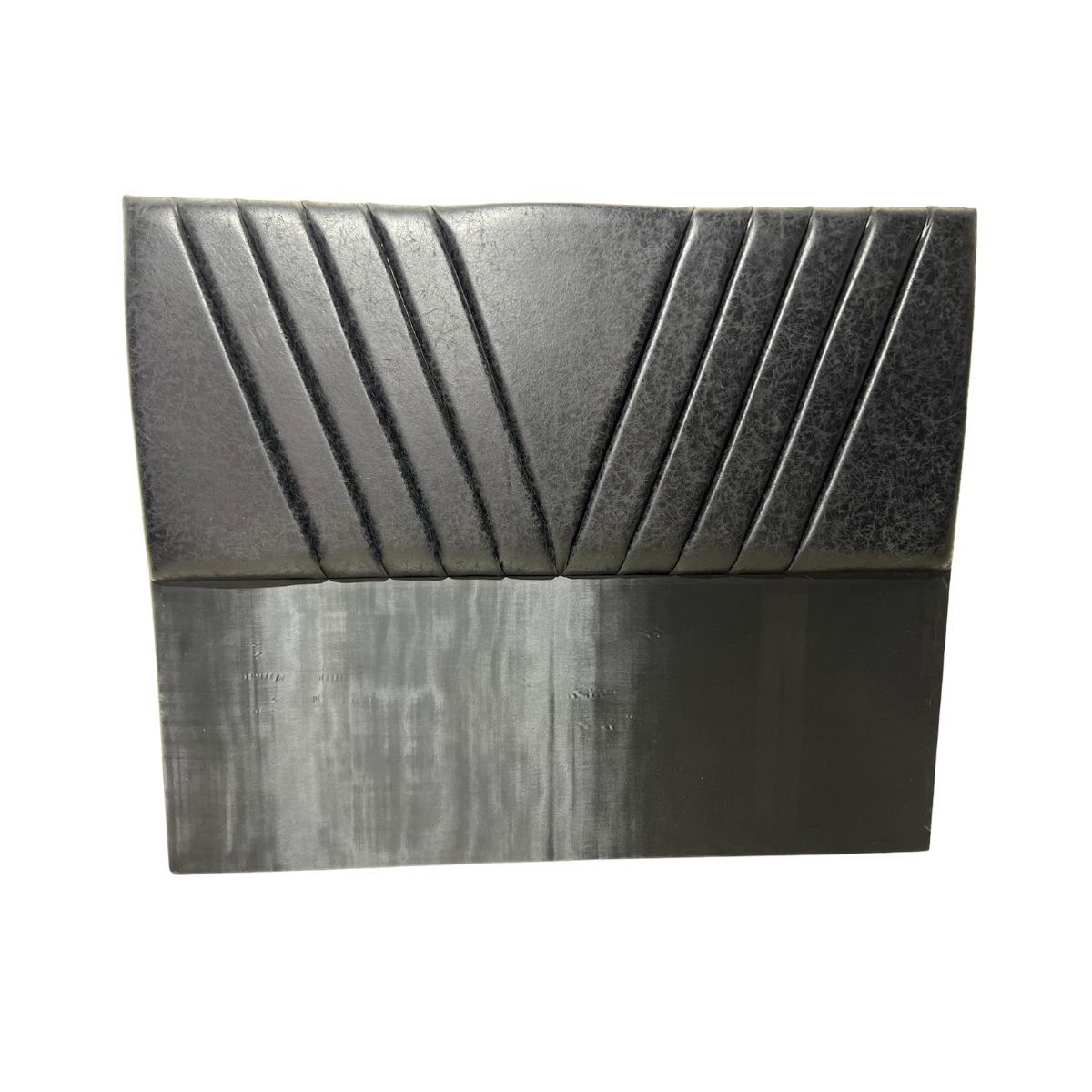 DULCES SUEÑOS - Respaldo King A Piso Premium ECO CUERO NEGRO MODULAR EN V