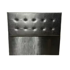DULCES SUEÑOS - Respaldo King A Piso Premium ECO CUERO NEGRO COSTURA