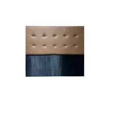 DULCES SUEÑOS - Respaldo King A Piso Premium ECO CUERO CAFE COSTURA