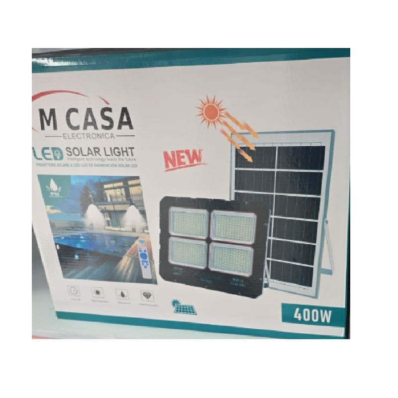 ANGELES DEL HOGAR - Foco Farola Led Solar 400w Con Panel Solar  ilumina exteriores