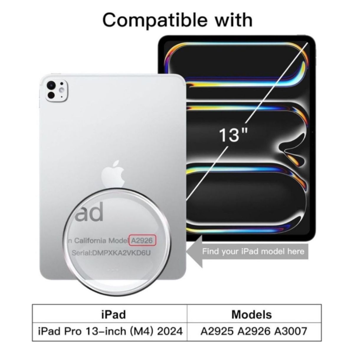 GENERICO - Carcasa Funda Smart Cover Con Ranura Para iPad Pro 13 M4