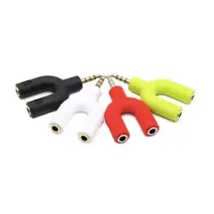 GENERICO - Adaptador Plug 3.5 mm Macho A 2 3.5 mm Mic/aud Hembra . 2 UNIDADES