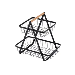 IMPORTCLICK - Frutero Mesa Para Frutas 2 Niveles Negro
