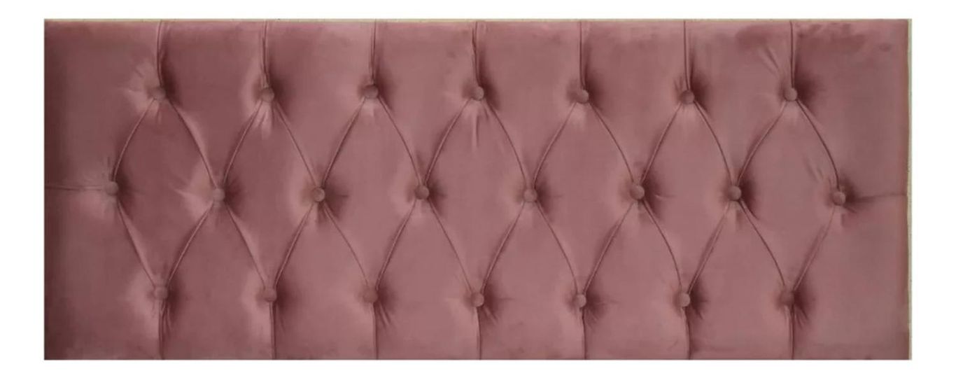 Respaldo Elegante 1 Plaza Capitone 105x60 CM Palo Rosa Felpa