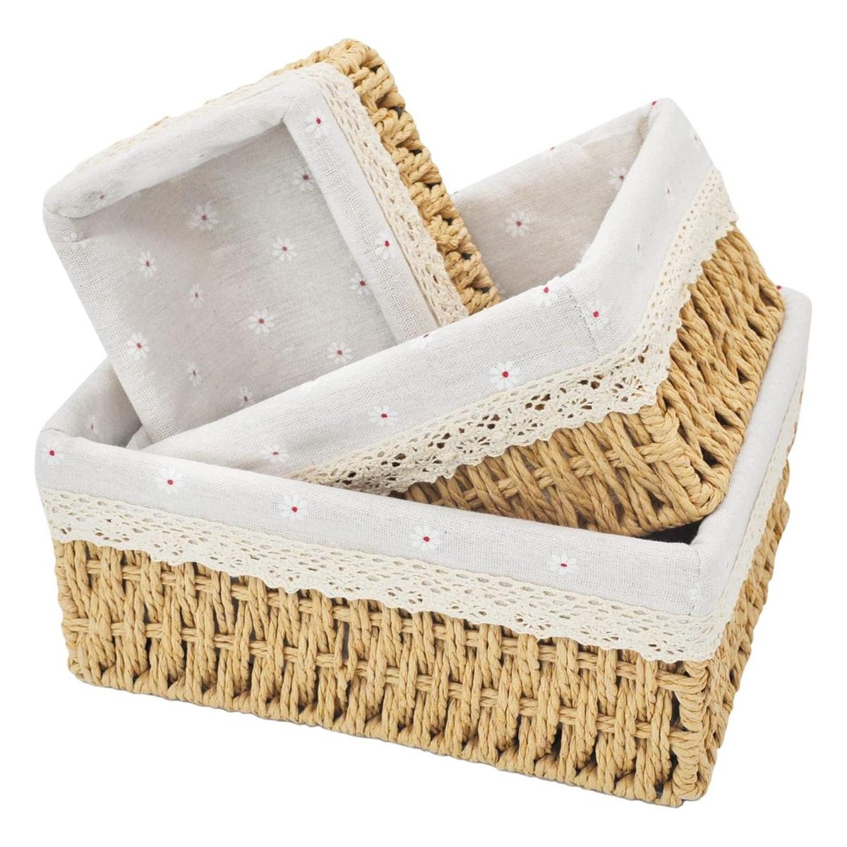 IMPORTCLICK - Set 3 Organizadores Canastas Almacenamiento Rectángular IMPORTCLICK