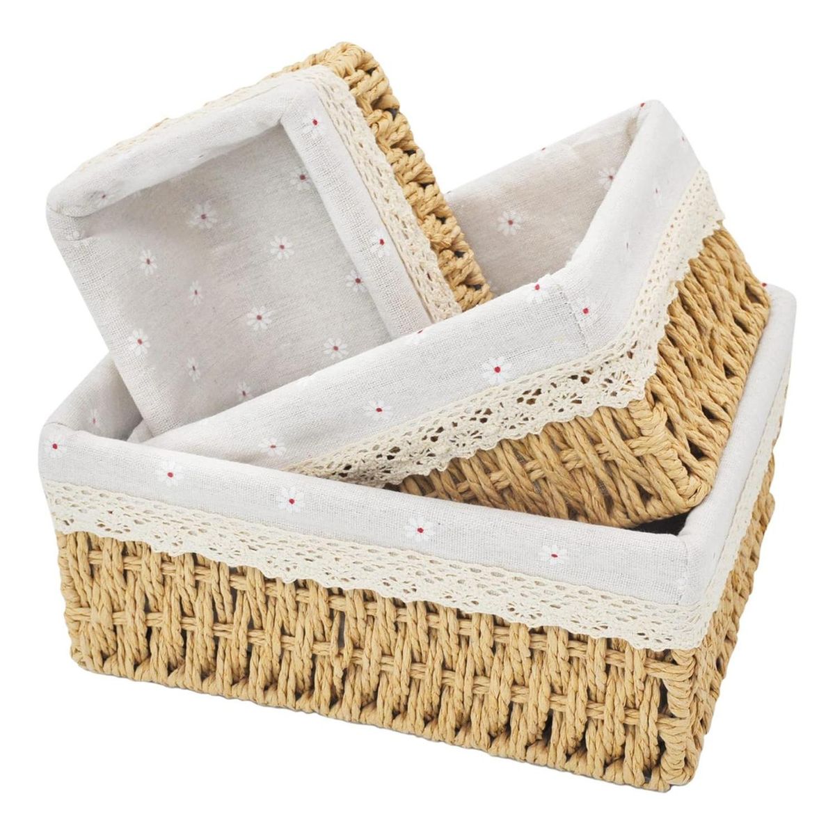 IMPORTCLICK - Set 3 Organizadores Canastas Almacenamiento Rectángular IMPORTCLICK