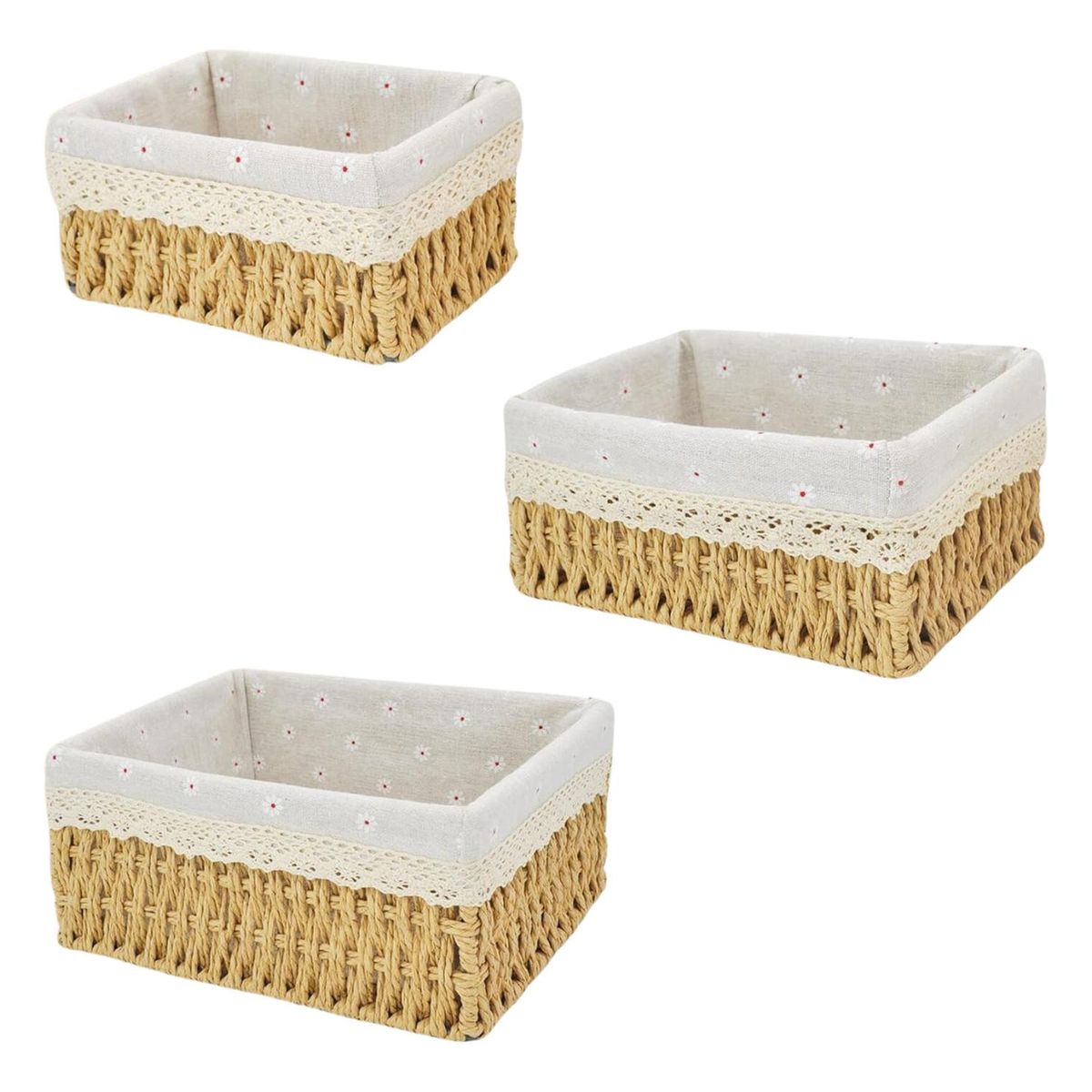IMPORTCLICK - Set 3 Organizadores Canastas Almacenamiento Rectángular IMPORTCLICK