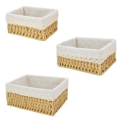 Imagen 2 del producto Set 3 Organizadores Canastas Almacenamiento Rectángular