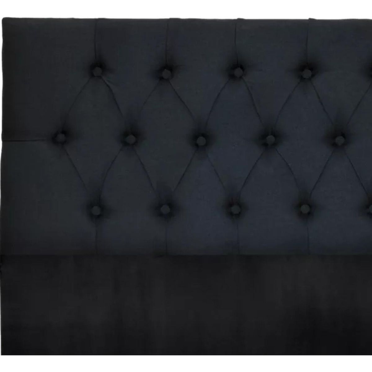 IMPORTCLICK - Respaldo King Piso Capitone Premiun 180x140 CM Negro Lino IMPORTCLICK