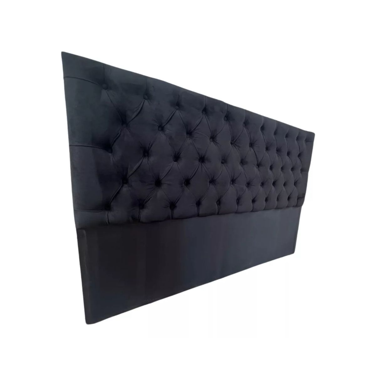IMPORTCLICK - Respaldo King Piso Capitone Premiun 180x140 CM Negro Felpa IMPORTCLICK