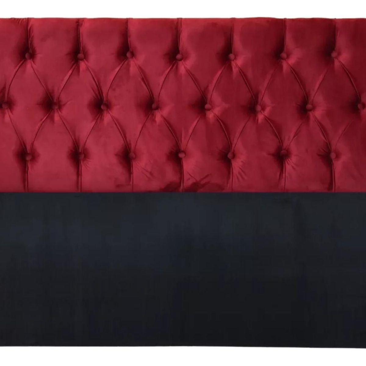 IMPORTCLICK - Respaldo King Piso Capitone Premiun 180x140 CM Rojo Felpa IMPORTCLICK