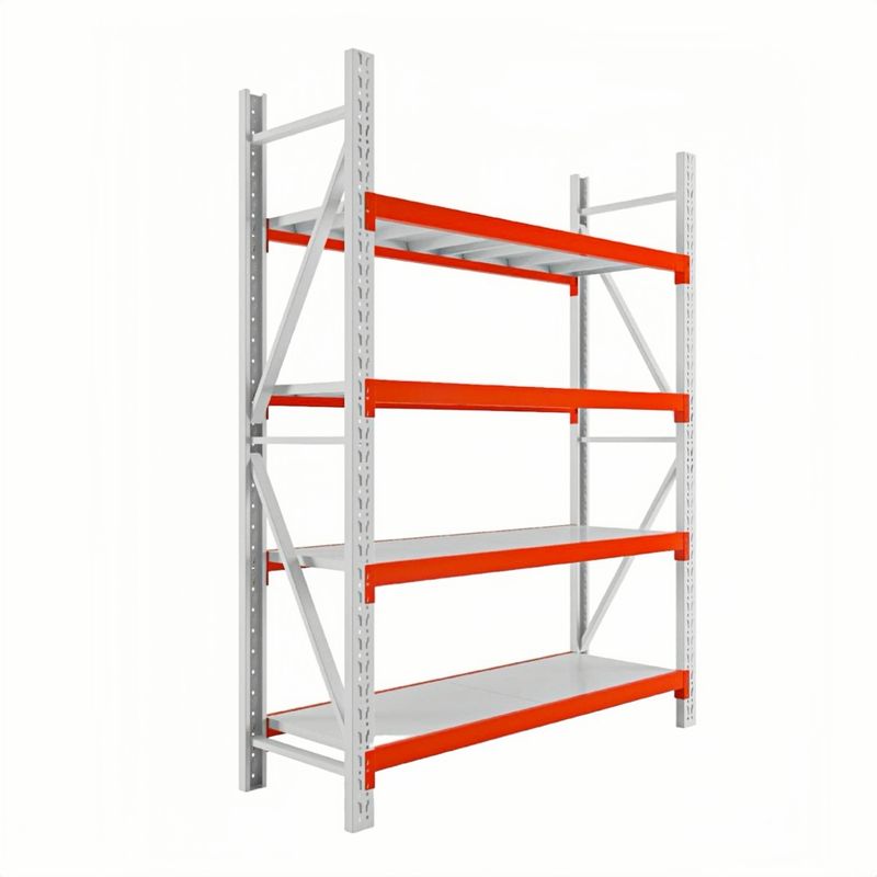 LUBABYCAS - Estantes Metalicos 300*60*200cm Blanco Naranjo 800 kilos
