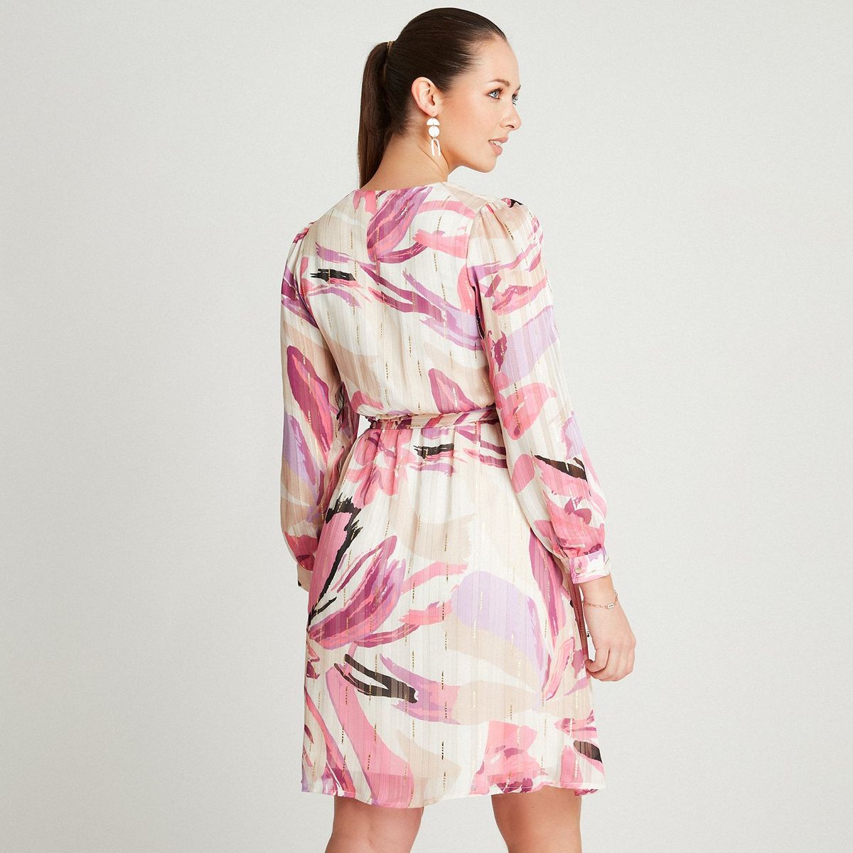 LORENZO DI PONTTI - Vestido Midi Arena Manga Larga Cuello V LORENZO DI PONTTI