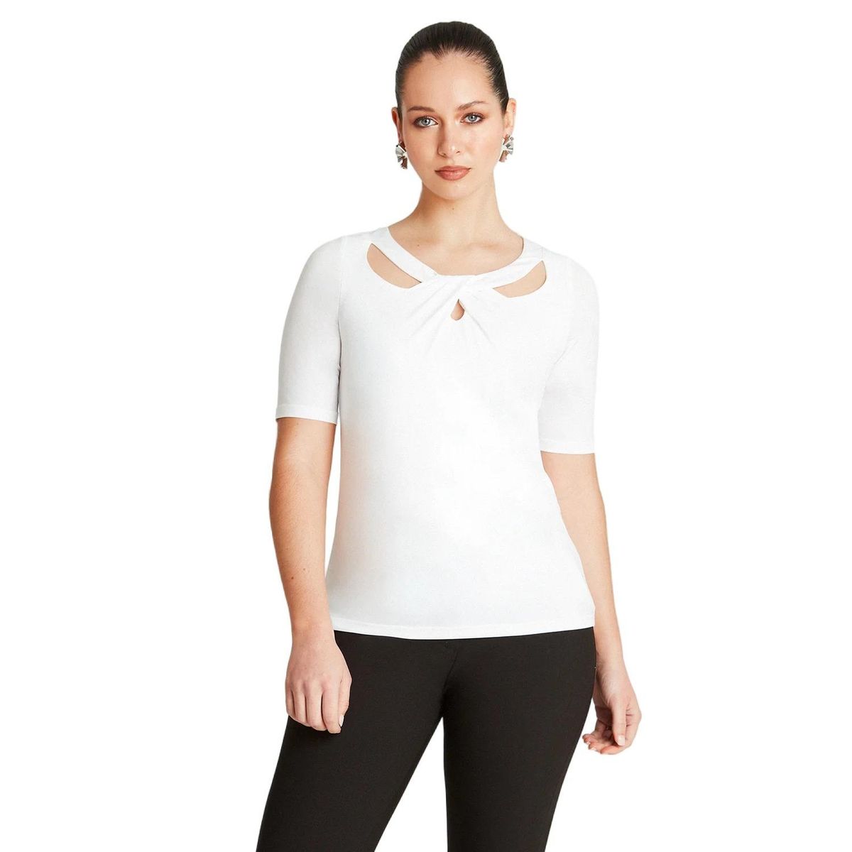 LORENZO DI PONTTI - Polera Crudo Manga Codo Cuello Redondo LORENZO DI PONTTI