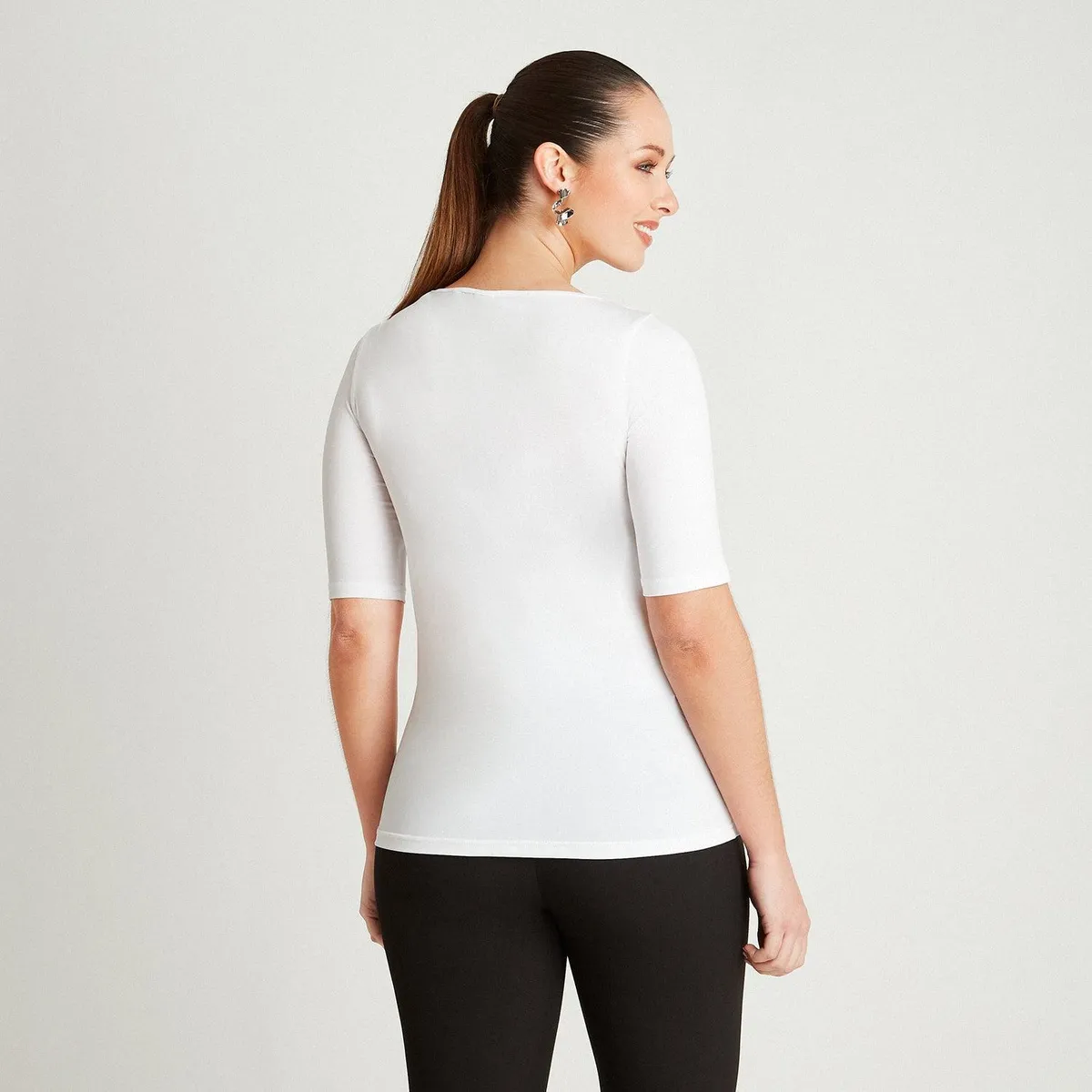 LORENZO DI PONTTI - Polera Crudo Manga Codo Cuello Redondo LORENZO DI PONTTI