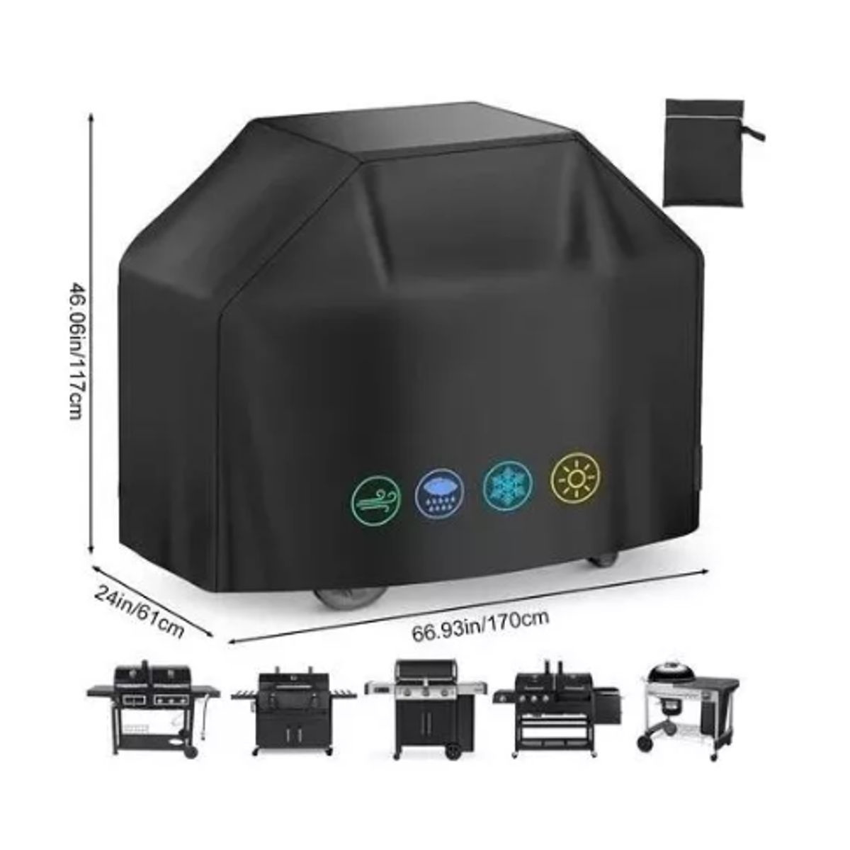 GENERICO - Cubierta Parrilla Barbacoa Funda Protector Asador Exterior
