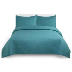 GENERICO - Cobertor De Verano King 25 Plazas Unicolor Quilt Turquesa