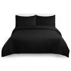 GENERICO - Cobertor De Verano King 25 Plazas Unicolor Quilt Poliester Negro