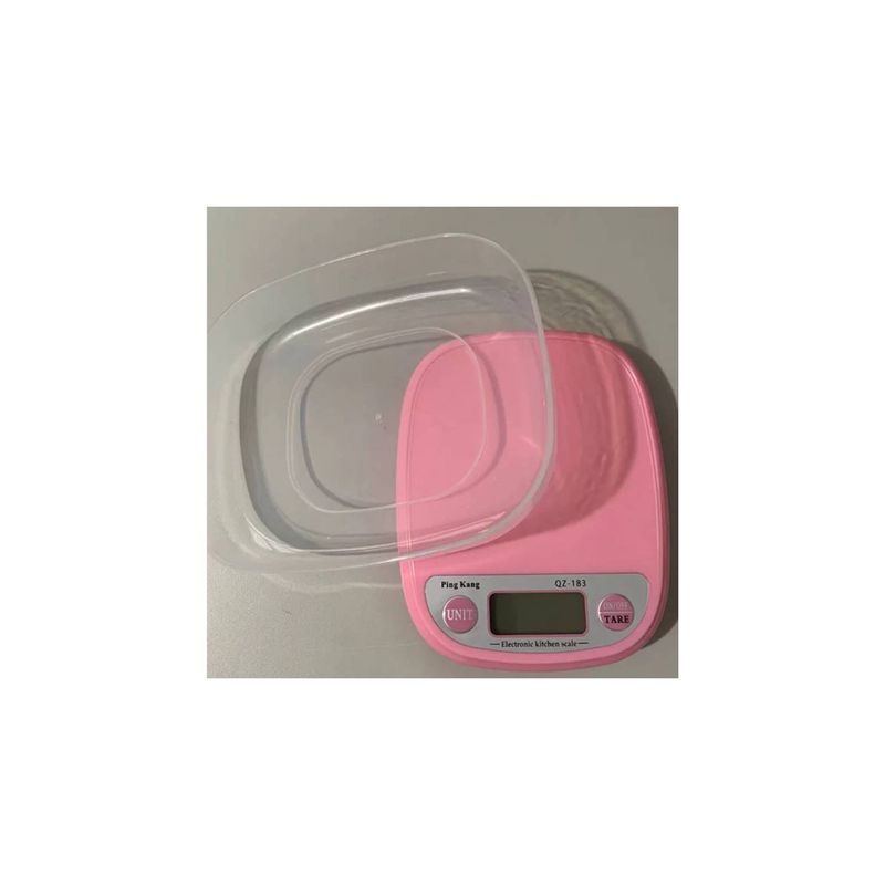 GENERICO - Balanza Pesa Electrónica De Cocina Con Bandeja 5kg Rosa Barbie