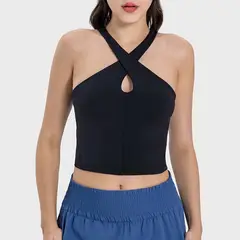 GSON - Chaleco deportivo femenino de yoga Negro