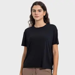 GSON - Camiseta deportivo femenino de yoga Negro