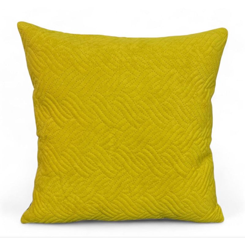 GENERICO - Funda Para Cojin Acolchada Tercipelo 43x43cm - Amarillo