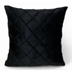 GENERICO - Fundas Para Cojin Tercipelo Rombo Velvet Variedad De Colores - Negro