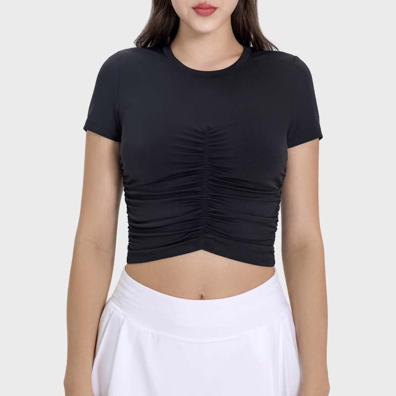 GSON - Camiseta deportivo femenino de yoga Negro