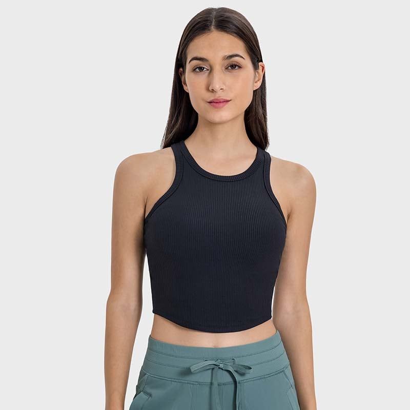 GSON - Chaleco deportivo femenino de yoga Negro
