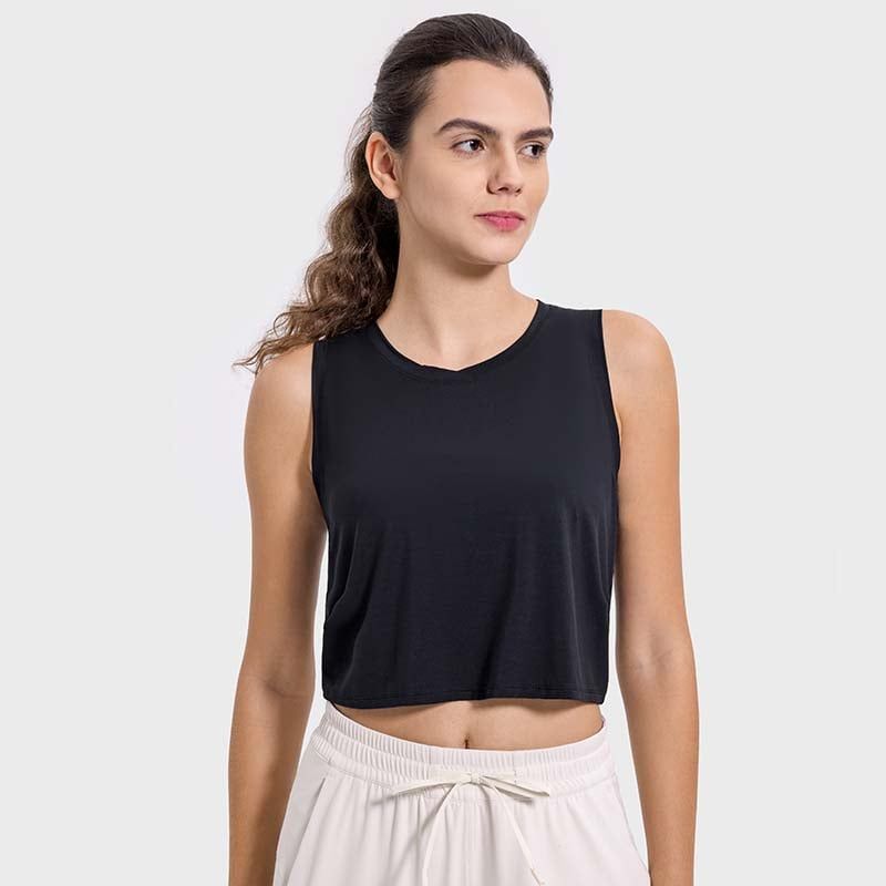 GSON - Chaleco deportivo femenino de yoga Negro
