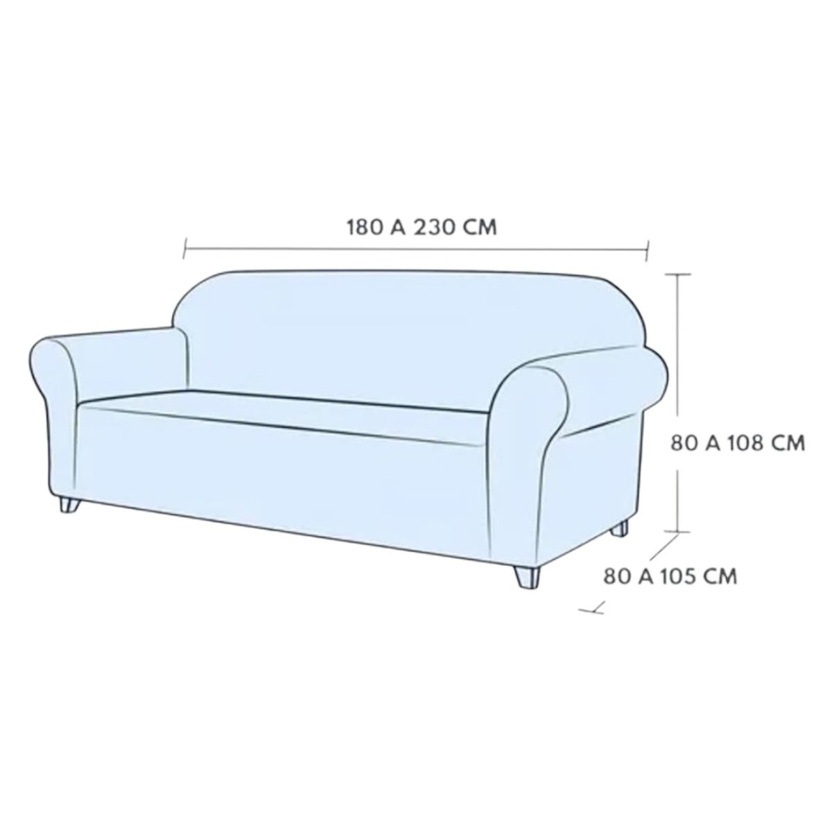 GENERICO - Funda De Sillon Tela Elasticada Cuadrille 3 Cuerpos Sofa - Burdeo