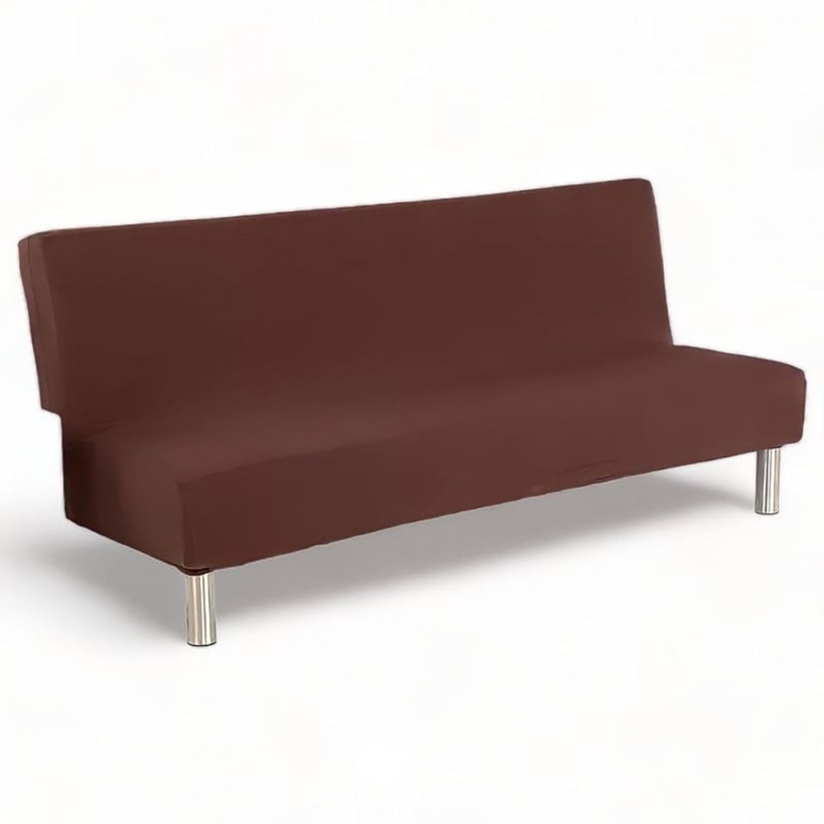 GENERICO - Funda Cubre Futon Elasticada Tela Lisa Café