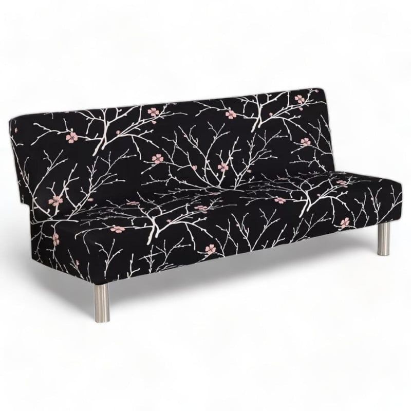 GENERICO - Funda Cubre Futon Elasticada Tela Lisa Estampado