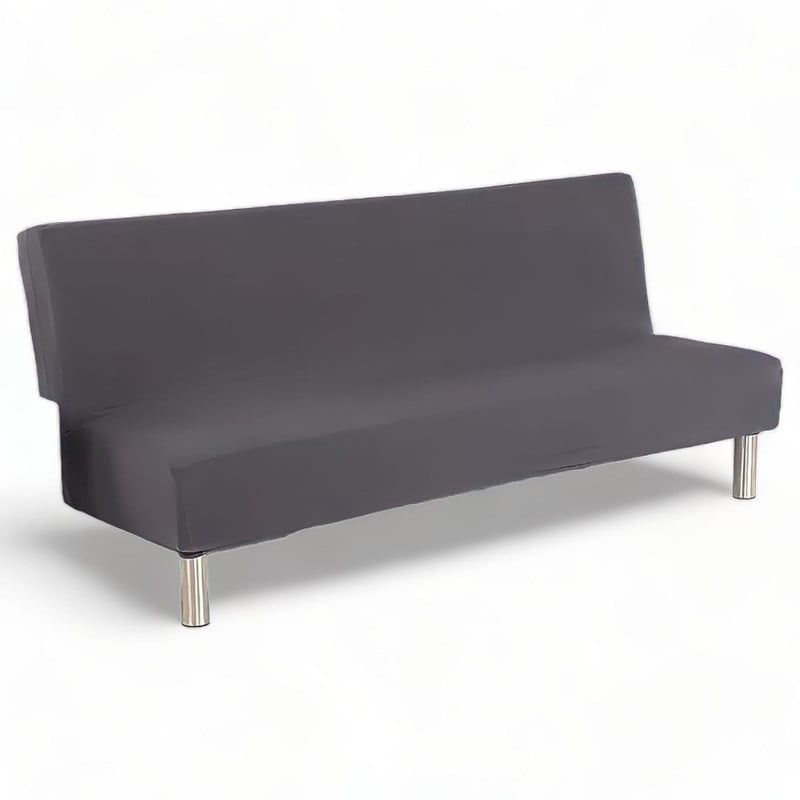 GENERICO - Funda Cubre Futon Elasticada Tela Lisa Gris
