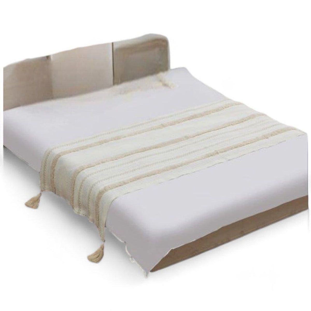 GENERICO - Piecera Pie De Cama Boho Bordada Cama King Y 2 Plazas