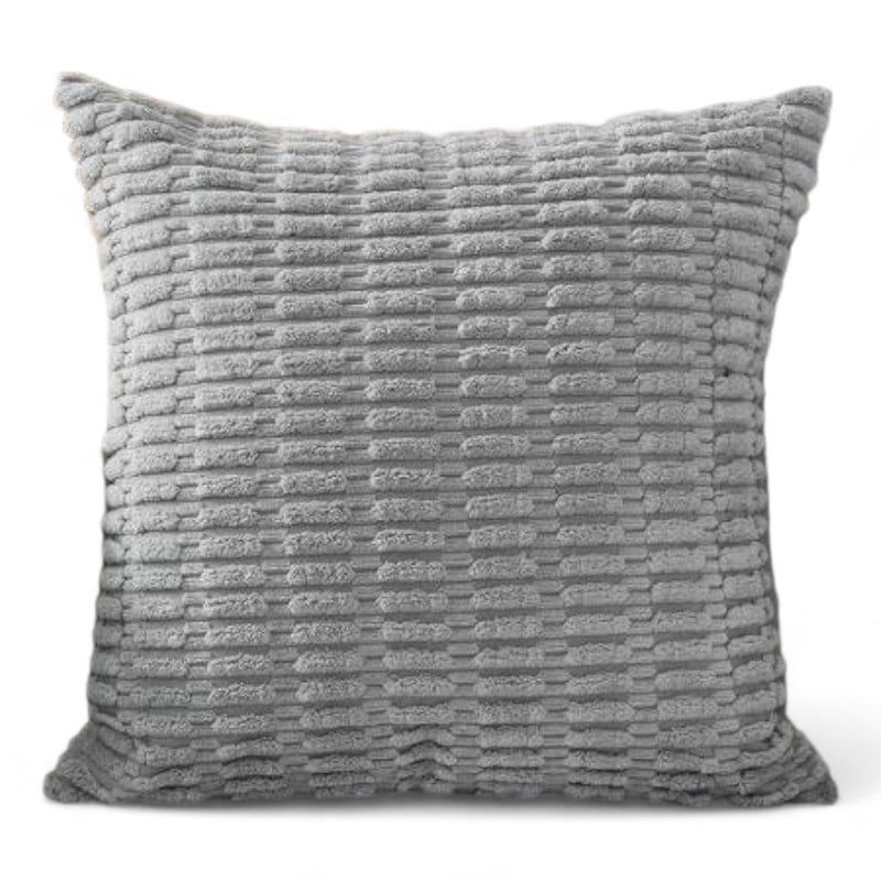 GENERICO - Fundas Para Coji­n De Terciopelo Con Textura 45x45cm Gris