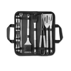 GENERICO - Set Parrillero Asado 17 Pcs Kit Accesorios Parrilla Barbacoa