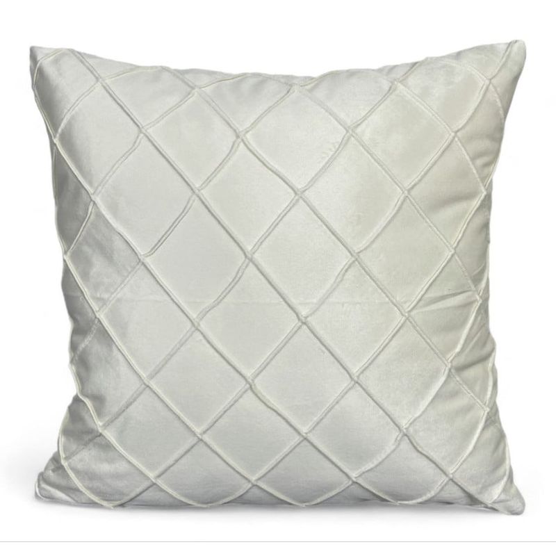 GENERICO - Funda Para Cojin Velvet Rombo Pack 2 Unds Terciopelo Colores - Blanco