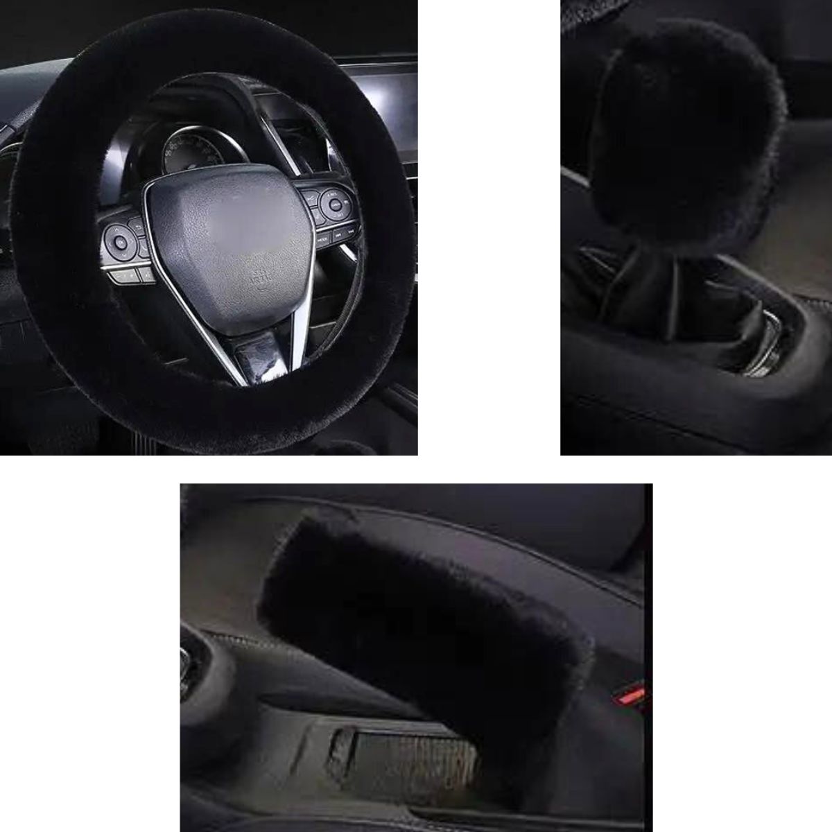 GENERICO - Set De 3 Piezas Funda Cubre Volante + Perillas De Cambios