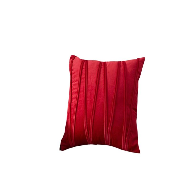 GENERICO - Pack de 4 Fundas de Cojín Estilo Terciopelo-Rojo