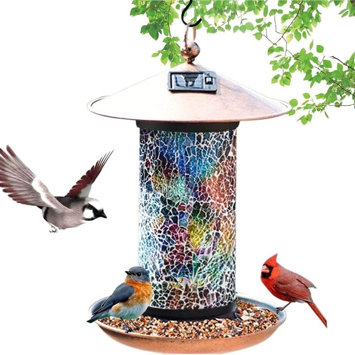 GENERICO - Bebedero y Comedero De Colibrí Mosaico Solar
